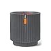 Capi Europe - Gefäß Zylinder Groove NL - 41x43 - Dunkelgrau - Öffnung Ø36 - Blumentopf für den Innen- und Außeneinsatz - KGVDG883