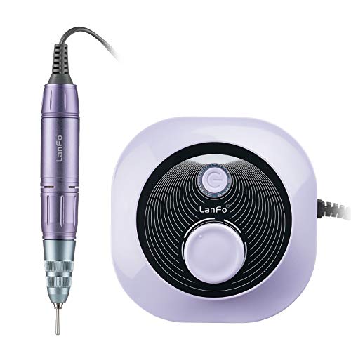 LanFo Professional Nail Drill Machine 30000 RPM Efile Nail Drills for Acrylic Nails Gel Nail, Electric Nail Drills Set for Shaping, Buffing, Removing, Purple