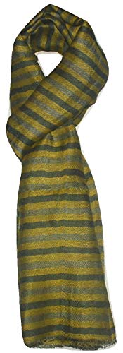 100% Pure Linen Scarf, Two Tone Stripes In Twill & Gauze, Linen Scarf.2