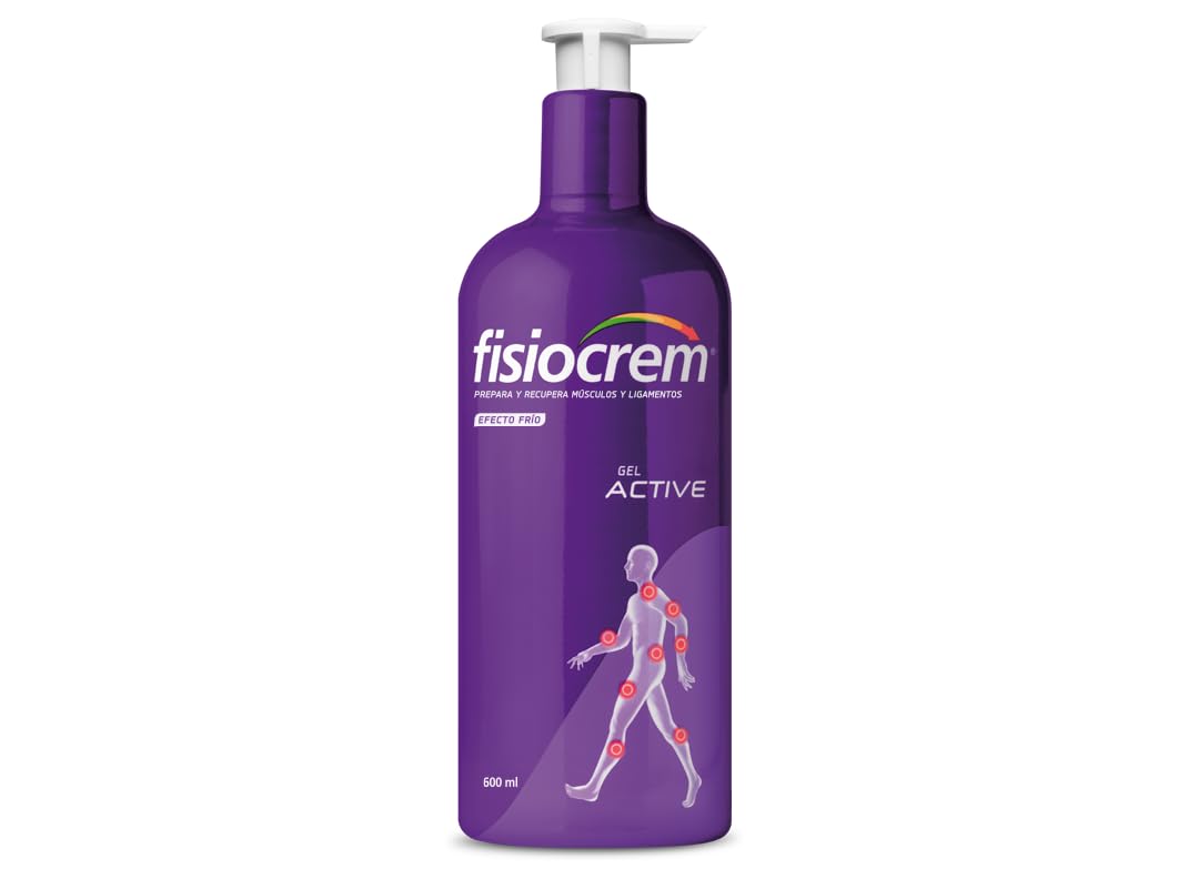 FISIOCREM | Gel Active | 600ml | Gel Efecto frío | Prepara músculos y ligamentos | Evita lesiones | Vida cotidiana o Deporte | Árnica, Caléndula, Hypericum y Melaleuca | Formato familiar