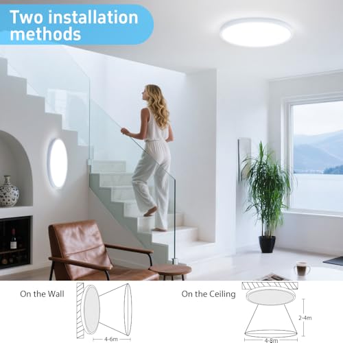 Lampe de plafond 2700LM avec télécommande et 3 températures de couleur