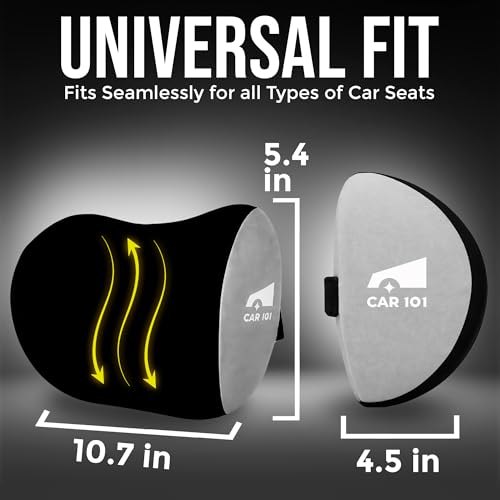 Image of CAR101 Orthopedic Memory Foam Neckrest Elite - 27x16x10.5 cm | Removable Breathable Mesh Cover | Ergonomic Cervical Pillow | Adjustable Strap for Neck Support