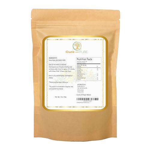 Cure wid Pure Dried Rue Herb - Ruda Planta Natural In Eco-Friendly Resealable Pouch - Rich Taste & Aromatic Dried Rue Plant Herbal Tea 2 oz/56 g - Image 2