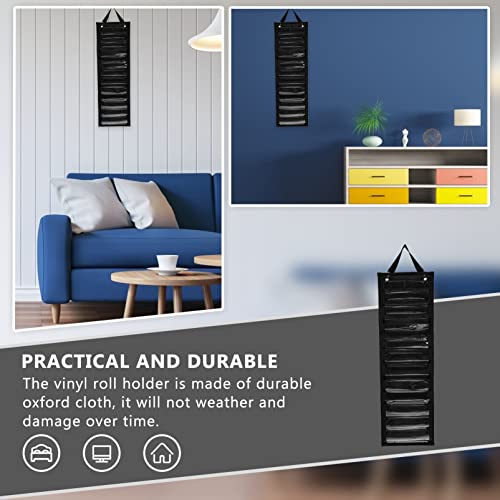 Image of EXCEART 1pc Roll Roller Door Hanging Bag Vinyl Carrying Holder Hanging Pocket Organizer Storage Shelves Wall Mounted Organizer Wall- Mounted Storage Oxford Cloth