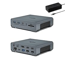 USB C Docking Station Triple Monitor for Full-Featured C Port Laptop 16-in-1 Laptop Docking Station with 5 USB A, 3 USB C, Dual 4K HDMI, 4K DP, 1000Mbps LAN, SD/TF, 3.5mm Audio/Mic, 65W AC Adapter