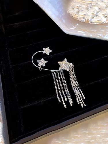 Star Tassel Dangle Earrings & Ear Cuff Set - Birthday Anniversary Gift