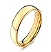 Personalized Men’s Gold Tungsten Ring – Custom Engraved Wedding Band with Free Engraving in Any Language - Ships from USA