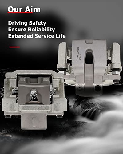 Image of cciyu Rear Left & Right Brake Calipers Assembly w /Bracket 18B4970 18B4971 for Chrysler for 300,for Dodge for Challenger /for Charger /for Magnum,2012-2016 for Dodge for Challenger fit Solid Rotors only