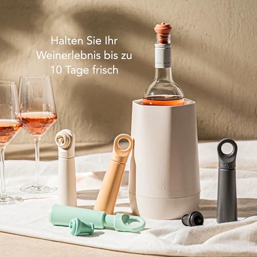 Vacu Vin Loop Weinpumpe - Entwickelt und Hergestellt in den Niederlanden - Vakuum-Weinverschluss hält Ihren Wein bis zu 10 Tage lang frisch… – Ansicht 2