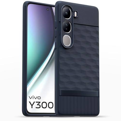 Image of Pikkme Back Cover for Vivo Y300 5G Camera Protection 3D Hexa Cube Design Silicone Protective Bumper Case (Blue)