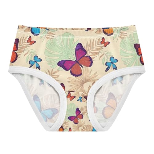 Toddler Girl Panties, Colorful Butterflies Orange Girls Underwear Cotton, 2T–8 Years