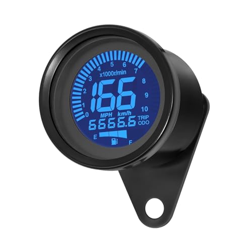 Compteur de vitesse numérique moto 12V avec compte-tours LED et jauge essence