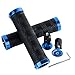 LYCAON Poignées de vélo ergonomiques avec 2 Embouts en Aluminium Extensibles, poignées de vélo antidérapantes pour VTT/BMX/Mountain/Downhill/Foldable/Urban Bicycles/Scooter (Bleu - Extensible)