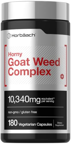 Horbäach Horny Goat Weed Complex 180 Capsules - Enhanced Herbal Supplement with Tribulus, Maca, Yohimbe, L-Arginine