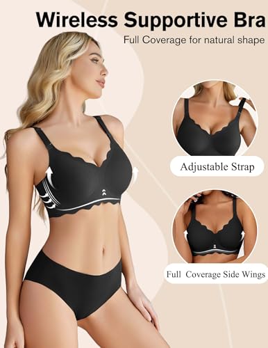 Image of Avidlove Wireless Bras for Women Comfort Seamless Bra Smooth Bralette Everyday Sleep Jelly Bras Regular and Plus