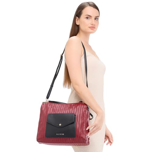 Image of Caprese Shyla Hobo Bag, Large | Self Designed Shoulder Bag for Women with Easy Front Access Pocket | Secure Top Zip | Perfect for Casual & Daily Use