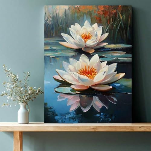 Toile murale fleur de lotus pour insuffler une atmosphère paisible et sereine