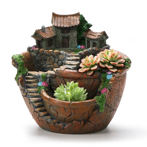 Ensemble fleurs multicouches décoratives en forme de château médiéval miniature