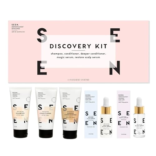 SEEN Discovery Kit - Scented- Non-Comedogenic & Sulfate-Free Hair Set- Dermatologist-Developed - Safe for Sensitive & Acne Prone Skin