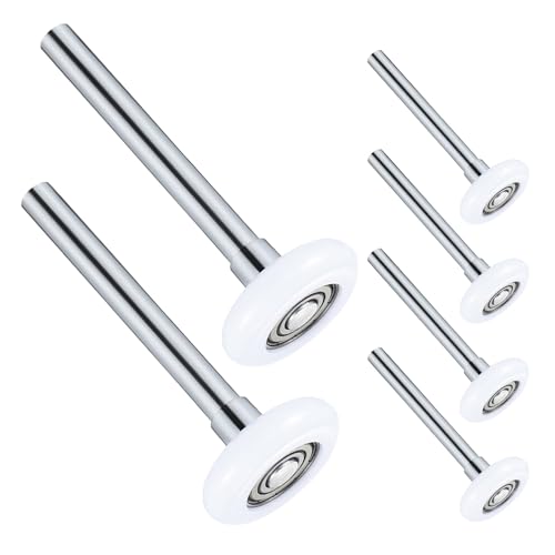 KONTONTY 6 Piezas 6 Rodillos de Repuesto para Puerta de Garaje Nylon Blanco 45X120 MM con Rodamientos 6200 Silenciosos Duraderos para Uso Residencial y Comercial en Rieles de Garaje