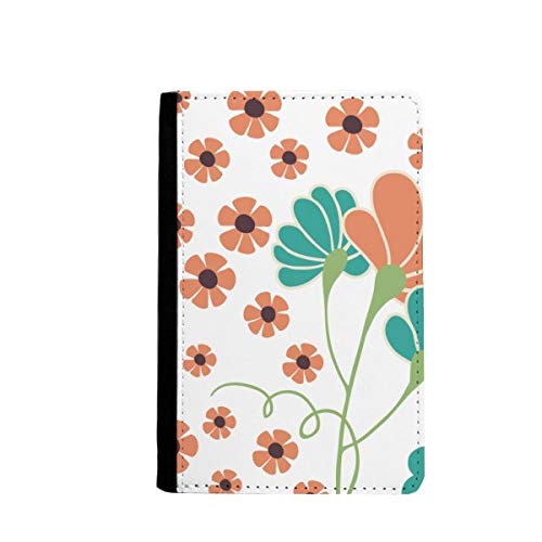 Portefeuille de voyage pour passeport à motif floral orange pour protéger vos papiers