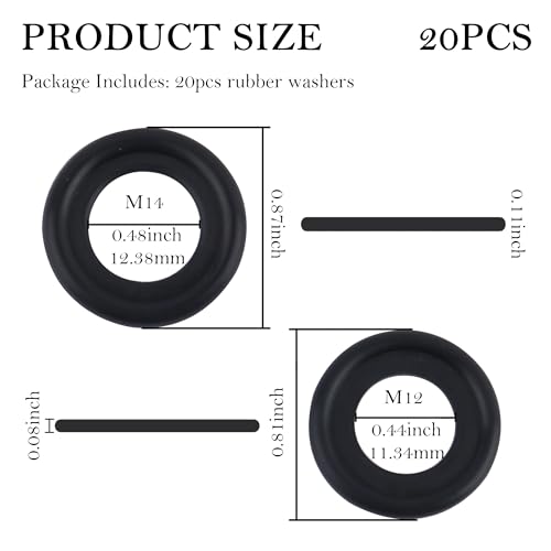 Image of 20PCS Oil Drain Plug Gasket Replace OEM#12616850,Sealability Oil Drain Plug Washer Reduced Oil Leakage,Securely Oil Plug Gasket Car Accessories for Most Cars (M12 /20PCS)