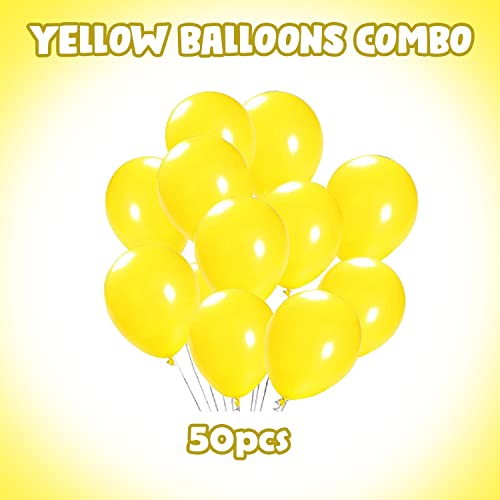 Image of Party Propz Yellow Balloons for Decoration - Pack of 50 Pcs Yellow Metallic Balloons For Decorations | yellow Birthday Decorations Items | Balloon Decoration Kit (Latex)