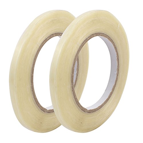 Aexit 2Pcs 8mm Electrical equipment Width 0.22mm Thickness Stripe Type Filament Strapping Tape 50m Length