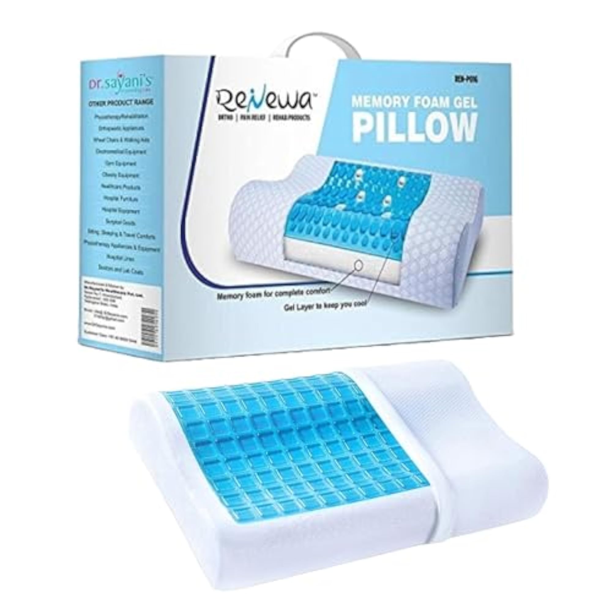 Cool Gel Memory Foam Orthopedic Pillow