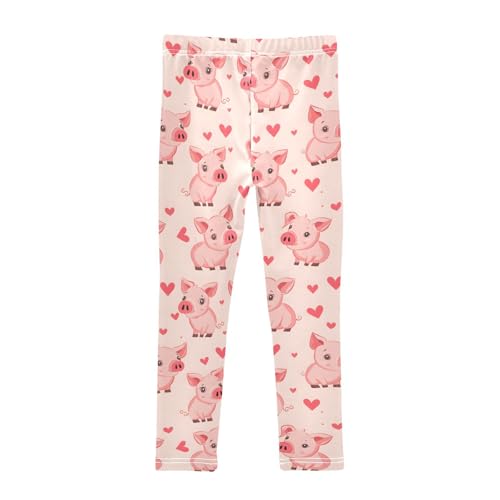 Pink Pig Love Girls Leggings Ultra Soft Compression Yoga Gym Pants for Kids 4-10T2