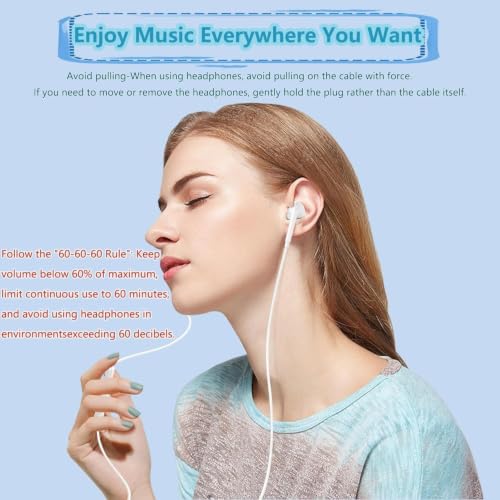 Image of Original Wired Earphone with Microphone - Stereo in-Ear in Ear Headphones Compatible with iPhones 7 /8 /X /XS /XR /11 /12 /13 /14 Pro - Noise-Isolating, Stereo Sound, White