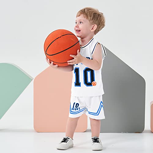 Image of Volunboy Kids Sports Shorts Sets Boys Jerseys Tracksuit 2 Piece Basketball Performance Tank Top and Mesh Shorts Set