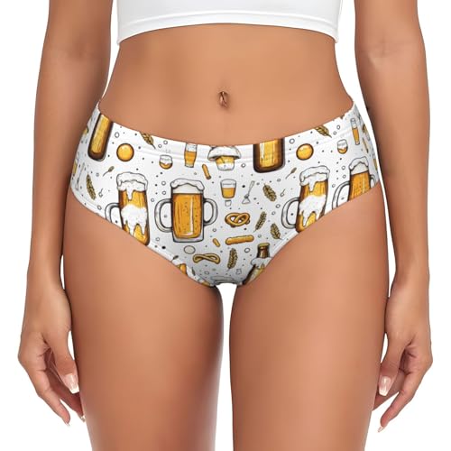 Novastar Ropa interior sin costuras para mujer, con estampado de trigo burbujeante de cerveza, bragas de bikini para mujer, Negro, M