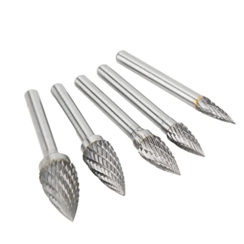 Set de burrs de carburo Qiilu 5 piezas con shank 6mm miniatura 1