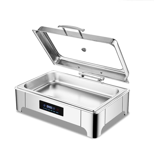 Calentador de alimentos con temperatura ajustable y vidrio visual para fiestas, bodas y eventos