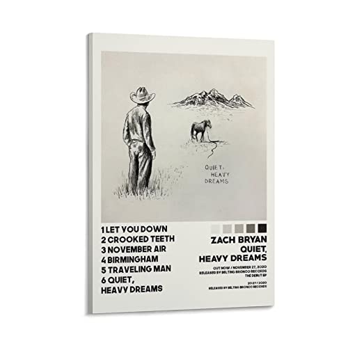 Zach Bryan Quiet Heavy Dreams Tableau Toile Idée Cadeau Musique 30x45 cm