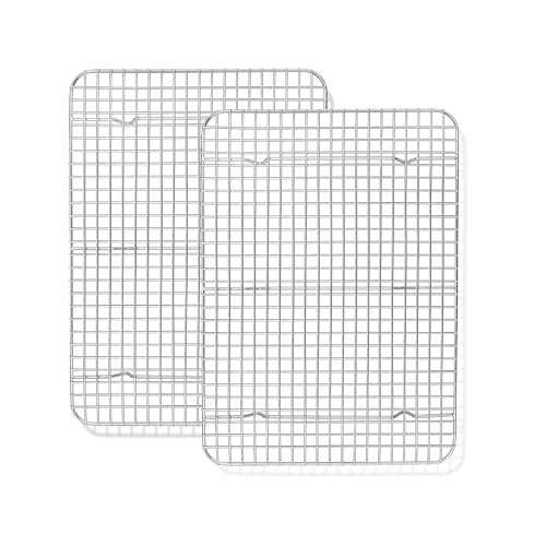 Onader Abkühlgitter 2er-Set, Edelstahl Rechteckig kuchengitter backgitter, Groß Auskühlgitter zum Backen, Kühlen, Braten, Spülmaschinenfest & Gesund - 38,9x28,8x1,8cm