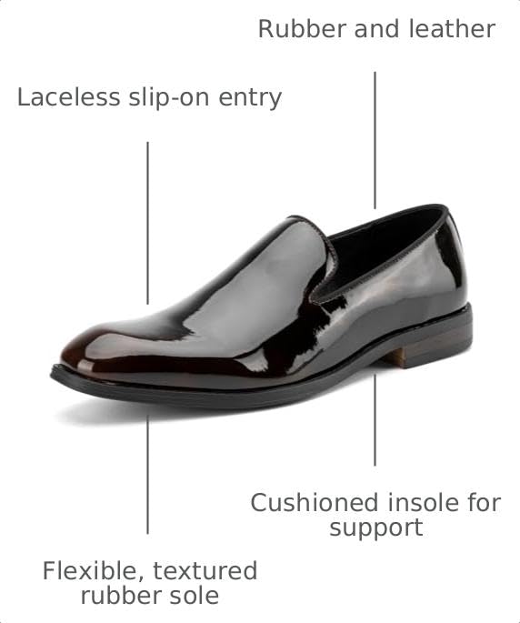 Image of JITAI Men's Dress Shoes - Casual Rubber & Leather Loafers for Men - Fashion Business Formal Wear
