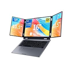 Laptop mit 3 Bildschirmen, 16″ Hauptdisplay + 2×10,5″, i7-12700H, 32GB RAM, 2TB SSD, Win 11 Pro, Wi-Fi 5, BT 5.0, Gesicht-/Fingerabdruck, deutsches QWERTZ-Layout, USB-C, HDMI