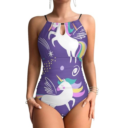 Maillots de bain gainant violet avec contrôle du ventre pour femme active