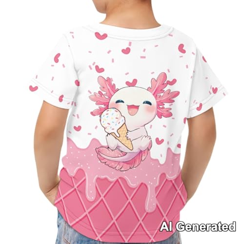 Image of Xhuibop Kids Tshirts Girls Boys 3-16 Years Summer Clothes for Teens Loose Fitting Tops