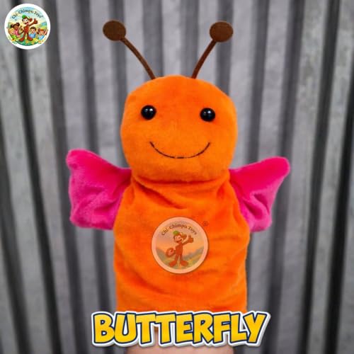 Image of Butterfly Hand Puppet for Kids | Soft Plush Animal Puppet | Storytelling, Role Play, Preschool Learning Toy | Interactive Educational Puppet for Boys & Girls