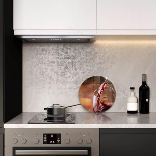 Planche à découper multifonctionnelle Wallfluent en verre - 30cm Vin rouge - 4
