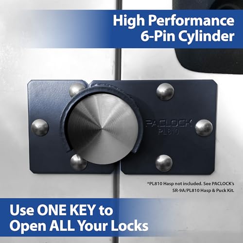 Image of PACLOCK's 9-Series Patented Cone Puck w /Tapped Holes, Standard Rekeyable (SR), Keyed Alike U-Pick!, Black