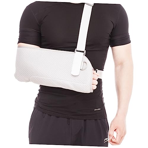Ipetboom Adjustable Breathable Arm Support Sling Medical Fixed Strap for Fractured Arm Grey Convenient One Handed Enhanced Airflow for Comfort and Support