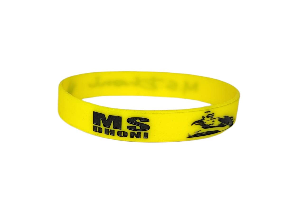 Elegant attire club Wristband with Ms Dhoni Design (Yellow) (B0BHVSXPJN) Amazon Price History, Amazon Price Tracker