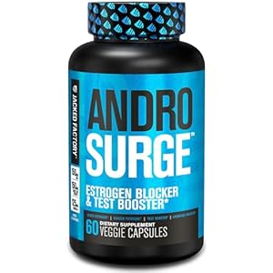 Jacked Factory Androsurge Estrogen Blocker & Testosterone Booster for Men -Grade Anti-Estrogen, Test Booster & Aromatase Inhibitor Supplement – Tongkat Ali, Rhodiola, DIM – 60 Natural Capsules