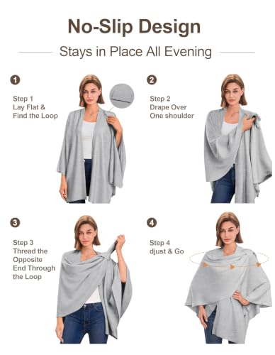 Image of PULI Womens Cross Front Poncho Shawl Wrap Elegant Wedding Formal Gift