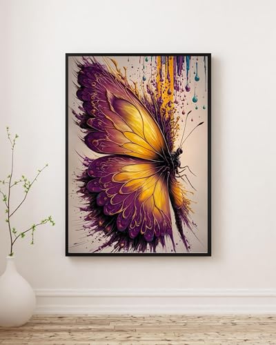 Tableau abstrait papillon affiche surrealiste nature esthetique moderne