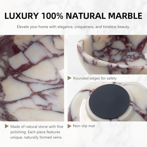 Luxury Natural Marble Catchall Bowl, Jewelry Dish Trinket Tray Home Decor - Image 4